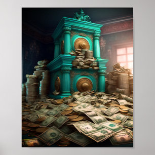 Penningförmögenhetssaldo Abundance Treasure Rumme Poster