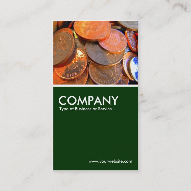 Penningmedlets Färg - Mörk grönt Visitkort (Framsida)