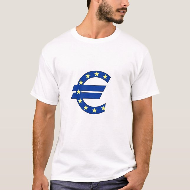 Penningskylt för eurovaluta t-shirt (Framsida)