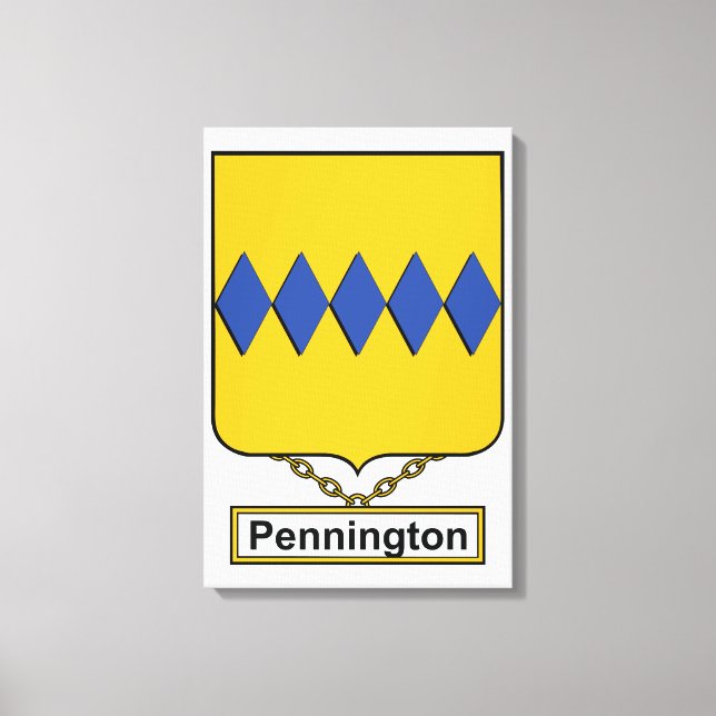 Pennington Family Crest Canvastryck (Framsida)