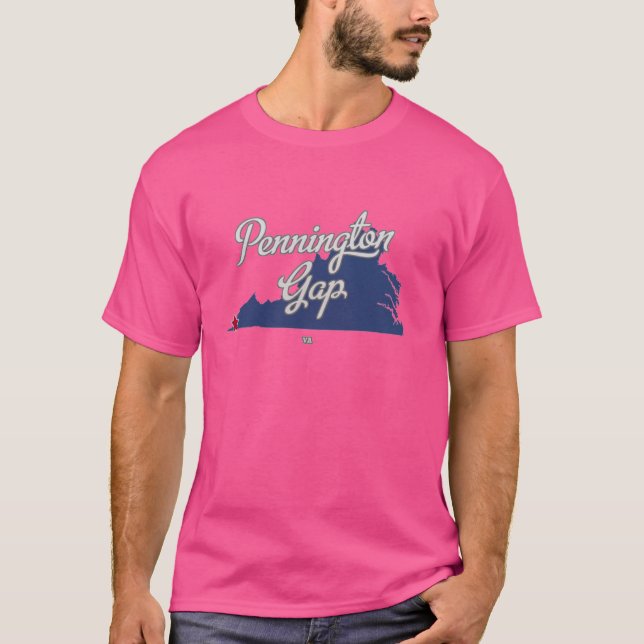 Pennington Gap Virginia VA Karta T Shirt (Framsida)