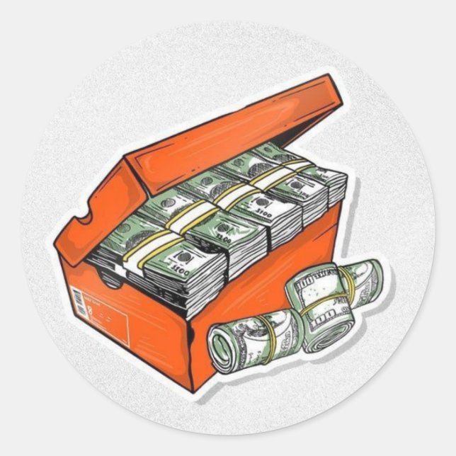 Penningtryckt Runt Klistermärke (Framsida)