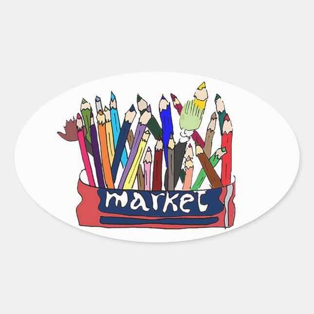 pennklistermärken ovalt klistermärke (Framsida)