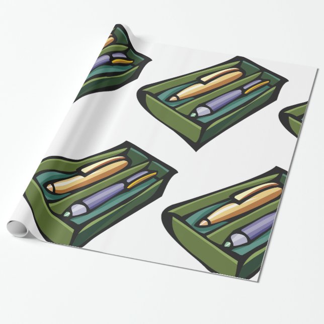 Pennor i en ruta presentpapper (Utrullad)