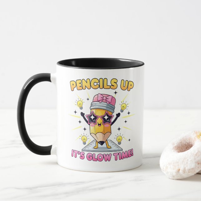 Pennor Upp Det Är Glanstid Mugg (Med munk)