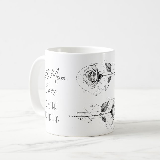 Pennritning Två på andra ro Mors dag Kaffemugg (Framsida vänster)