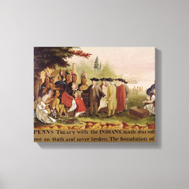 Penns fördrag med indierna 1682, 18.40 canvastryck (Framsida)