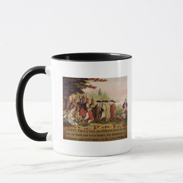 Penns fördrag med indierna i 1682, c.1840 mugg (Vänster)