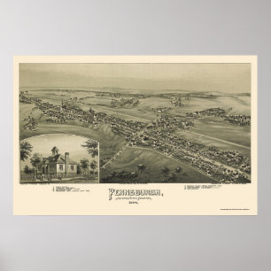 Pennsburgh panorama- karta för PA - 1894 Poster