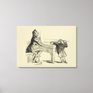 Pennskiss av två Manar som spelar Bassäng Canvastryck