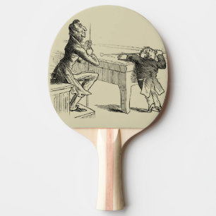 Pennskiss av två Manar som spelar Bassäng Pingisracket