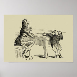 Pennskiss av två Manar som spelar Bassäng Poster