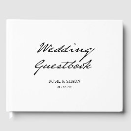 Pennskrift Minimalistisk Kalligrafi Vit Bröllop Gästböcker