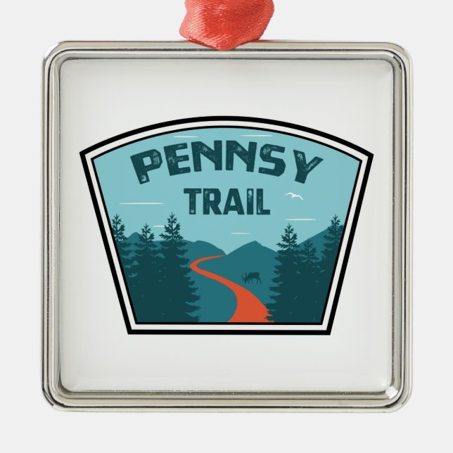 Pennsy Trail Indianapolis Julgransprydnad Metall (Framsidan)