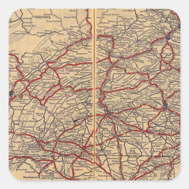 Pennsylvania 5 fyrkantigt klistermärke (Framsida)