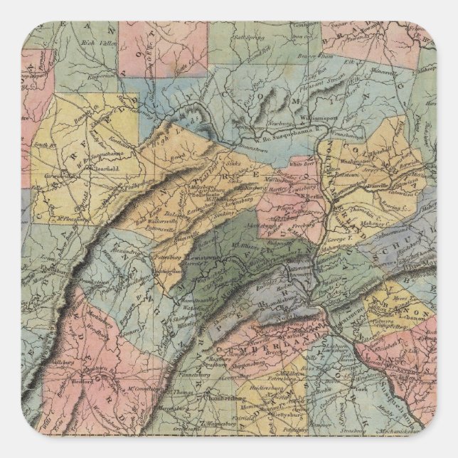 Pennsylvania 7 fyrkantigt klistermärke (Framsida)