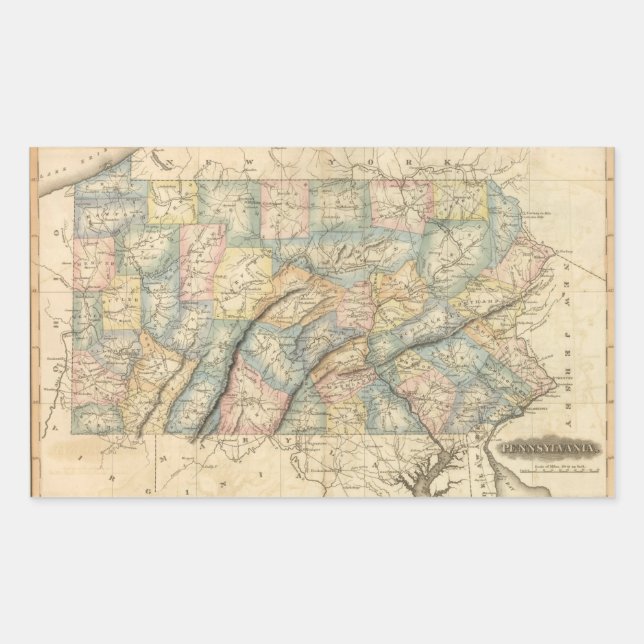 Pennsylvania 8 rektangulärt klistermärke (Framsida)