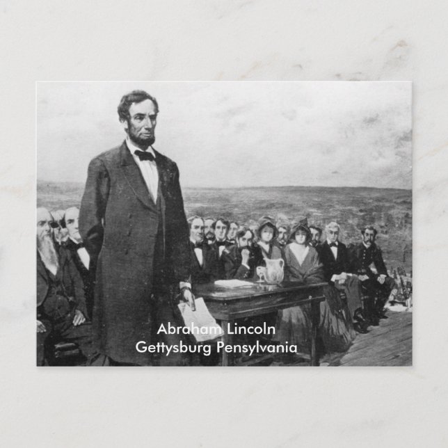 Pennsylvania Abraham Lincoln Gettysburg Postcard Vykort (Framsida)