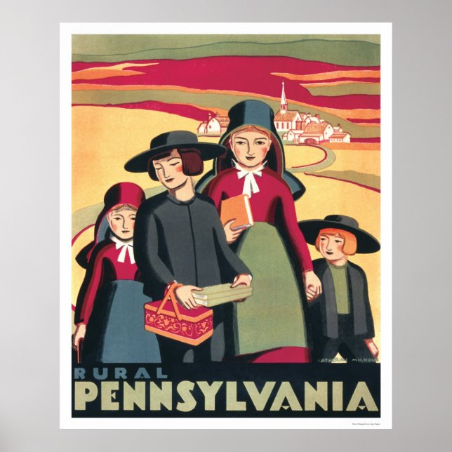 Pennsylvania Amish 1939 WPA Poster (Framsidan)