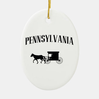 Pennsylvania Amish Carriage Julgransprydnad Keramik