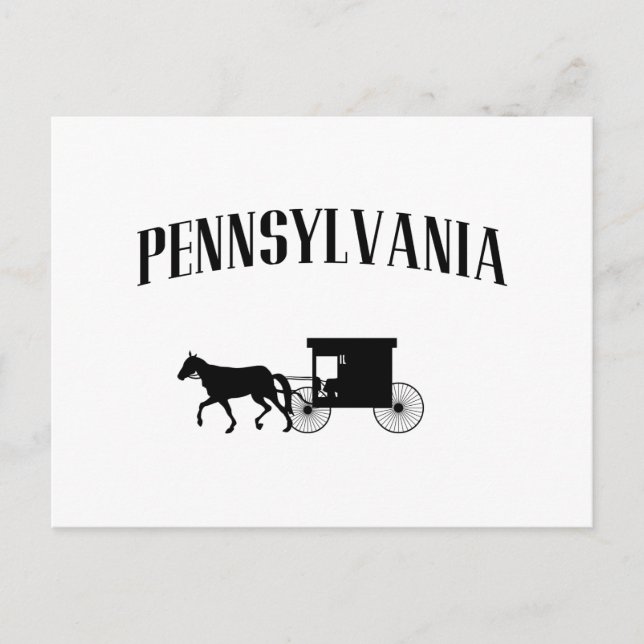 Pennsylvania Amish Carriage Vykort (Framsida)