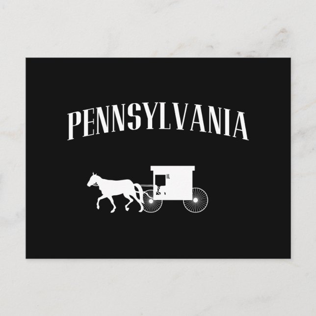 Pennsylvania Amish Carriage Vykort (Framsida)
