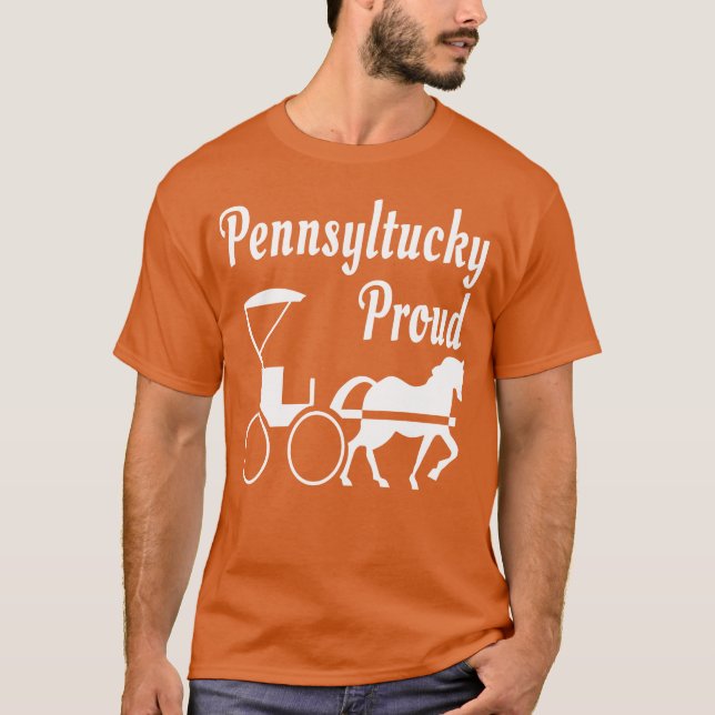 Pennsylvania Amish Horse och Buggy Pennsyltucky fu T Shirt (Framsida)