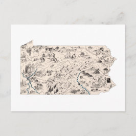 Pennsylvania Antik Kartbild Antik Karta Vykort