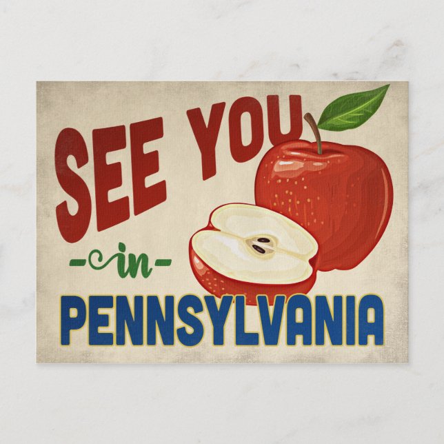 Pennsylvania Apple - Vintage resor Vykort (Framsida)
