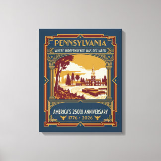 Pennsylvania Art Deco Amerika 250-årsjubileum Canvastryck
