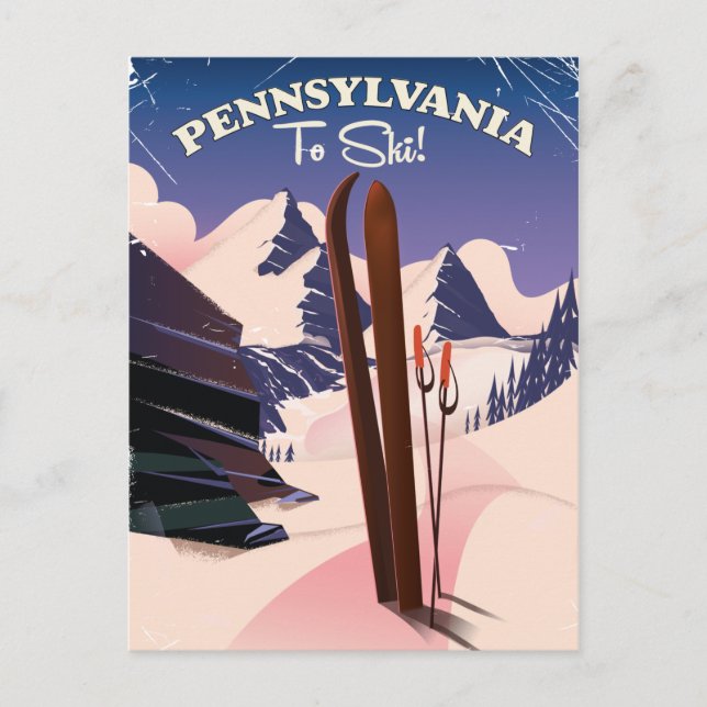 Pennsylvania att åka skidor vykort (Framsida)