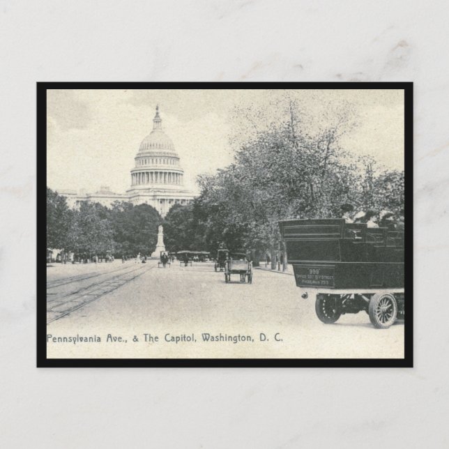Pennsylvania Ave., Washington DC 1906 Vintage Vykort (Framsida)