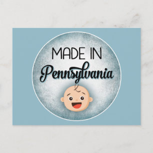 Pennsylvania Baby Funny Blue New Boy Postcard Vykort