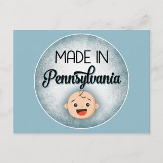 Pennsylvania Baby Funny Blue New Boy Postcard Vykort