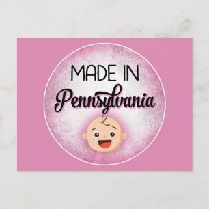 Pennsylvania Baby Funny Rosa New Girl Postcard Vykort