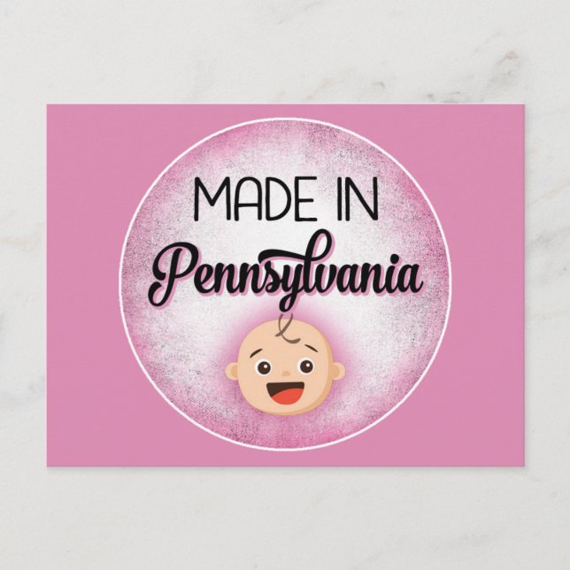 Pennsylvania Baby Funny Rosa New Girl Postcard Vykort (Framsida)