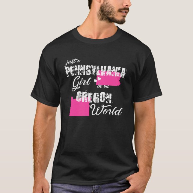 Pennsylvania Bara en Pennsylvania-flicka i Orego T Shirt (Framsida)
