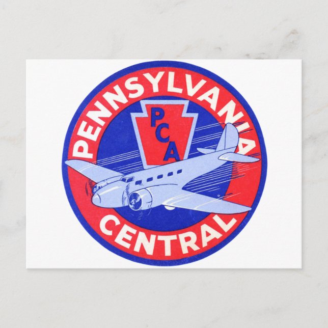 Pennsylvania Central Airlines Vykort (Framsida)
