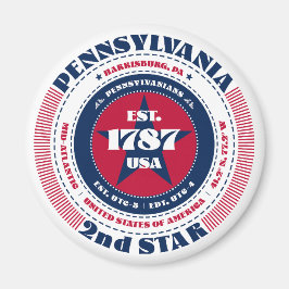 Pennsylvania Circle Typography Souvenir Magnet