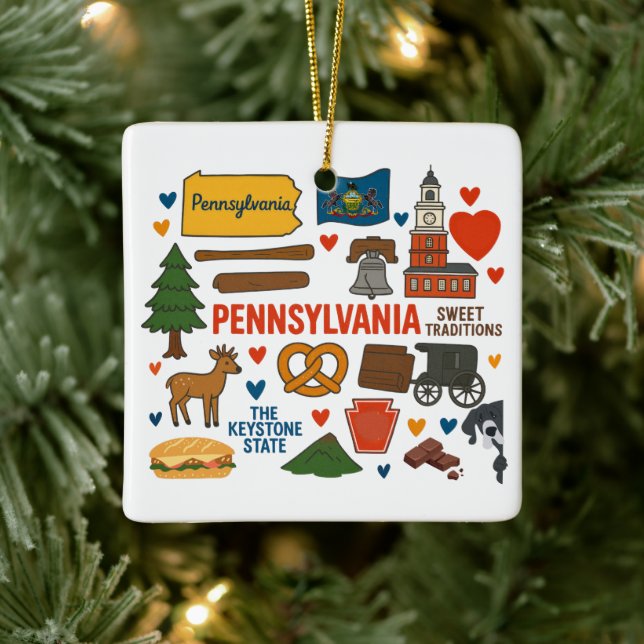 Pennsylvania Custom Family Trip Christmas Julgransprydnad Keramik (Träd)