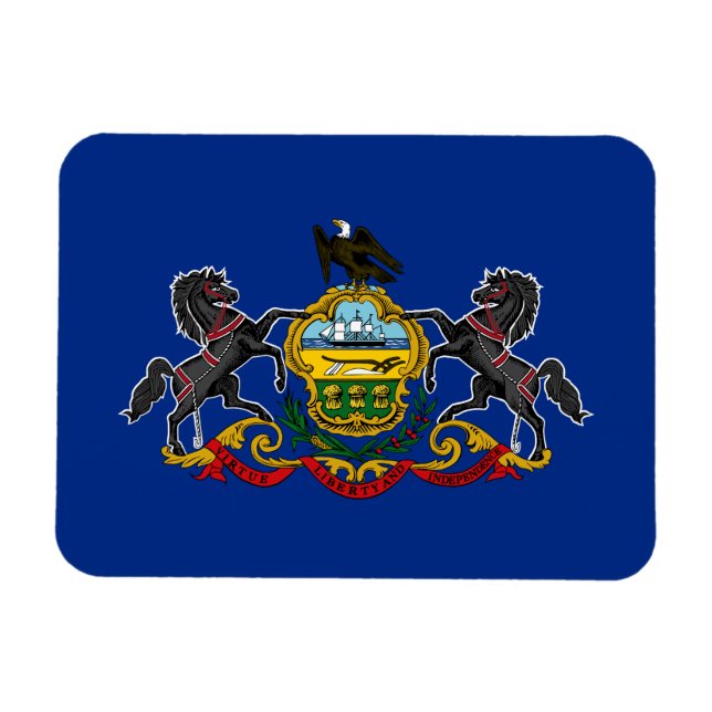 Pennsylvania delstatsflagga magnet (Horisontell)