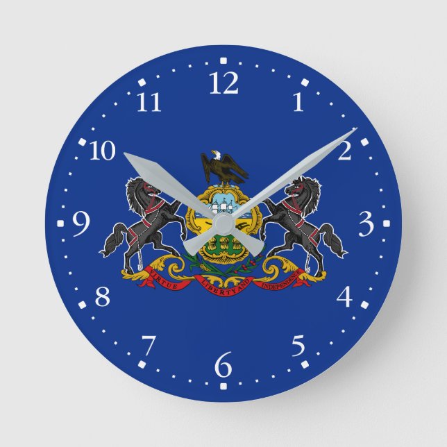 Pennsylvania delstatsflagga rund klocka (Framsida)
