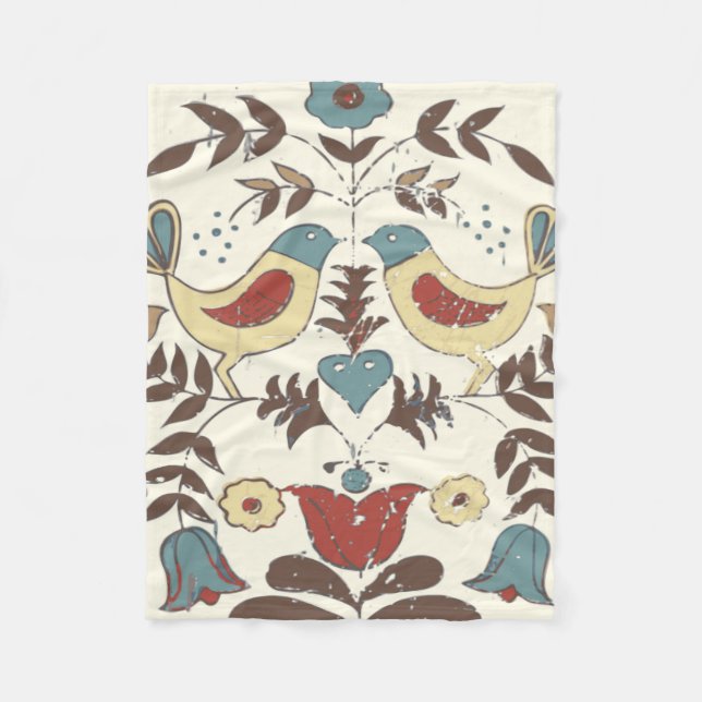 Pennsylvania Dutch Amish Hex Sign Bird Americana Fleecefilt (Framsidan)