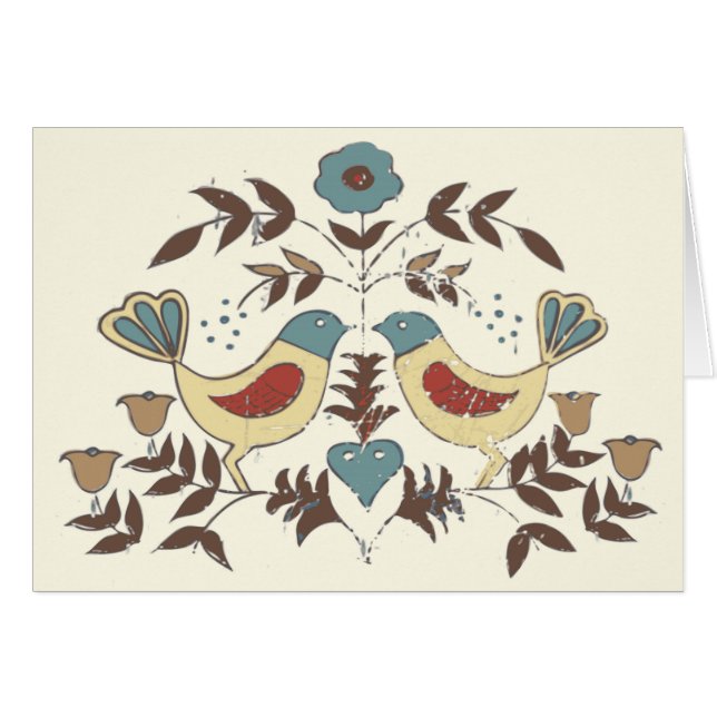 Pennsylvania Dutch Amish Hex Sign Bird Americana Hälsningskort (Framsidan Horizontal)