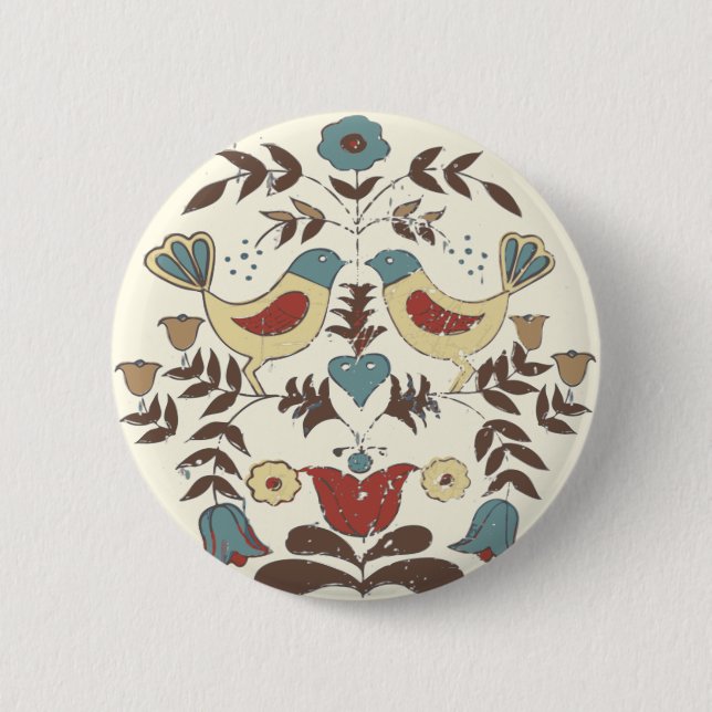 Pennsylvania Dutch Amish Hex Sign Bird Americana Knapp (Framsida)