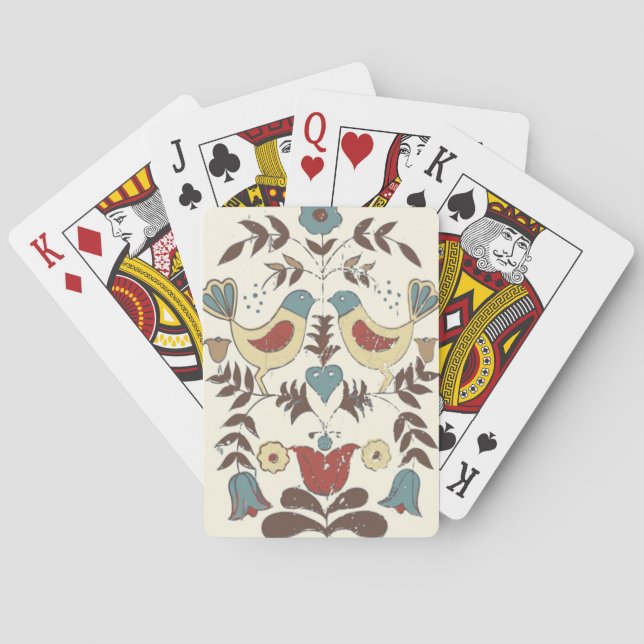 Pennsylvania Dutch Amish Hex Sign Bird Americana Kortlek (Baksidan)