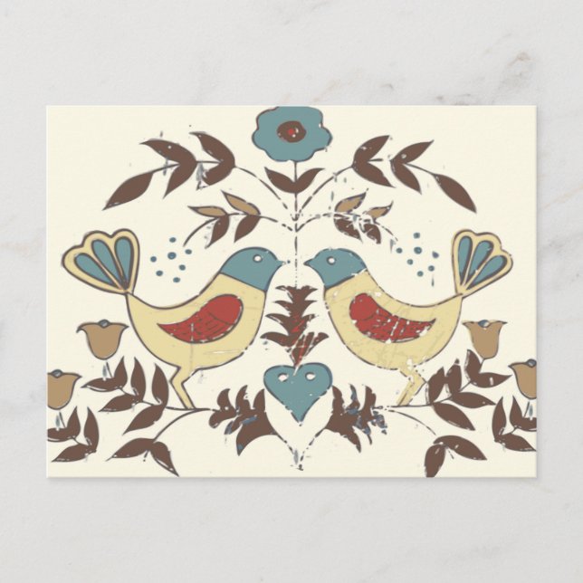 Pennsylvania Dutch Amish Hex-tecken Fågel American Vykort (Framsida)