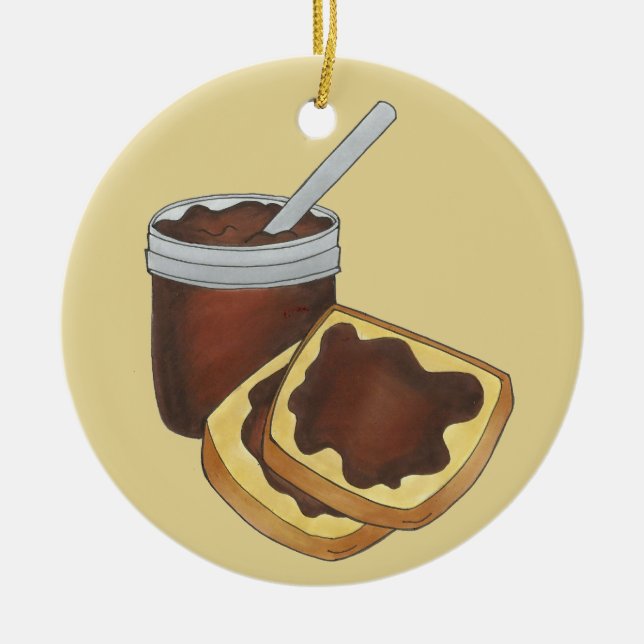 Pennsylvania Dutch Ckonserverad Apple Butter Amish Julgransprydnad Keramik (Framsidan)