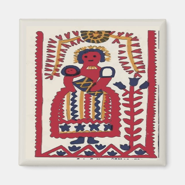 Pennsylvania Dutch FolArt Madonna Magnet (Framsidan)