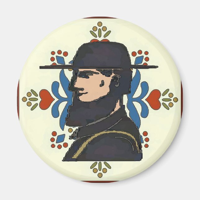 Pennsylvania Dutch Hex Sign Head Magnet (Framsidan)